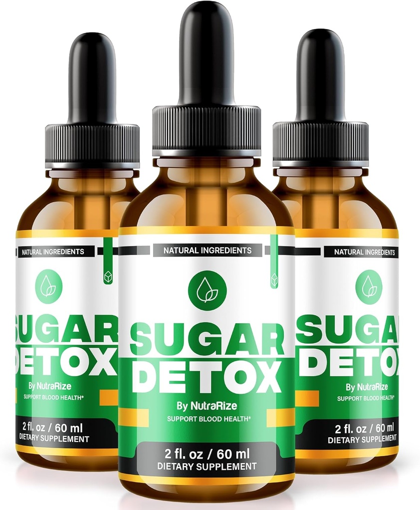 NutraRize (3 Pack) Zucker Detox Drops, SugarDetox Drops, 21-Day Sugar Detox Challenge, All-Natural Liquid Cleanse für Anfänger, Premium Blood Formula Gotas Bewertungen (90 Portionen)