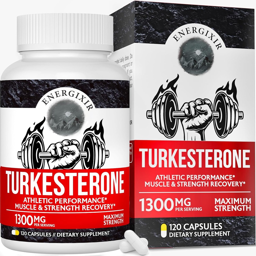 78.000mg Testosteron Ergänzung für Männer, Max Reinheit 95% Turkesterone, Testosteron Booster für mehr Energie, Stärke, Stamina, Ausdauer, Leistung, Muskelwachstum & Erholung - 60 Tage Versorgung (120ct)