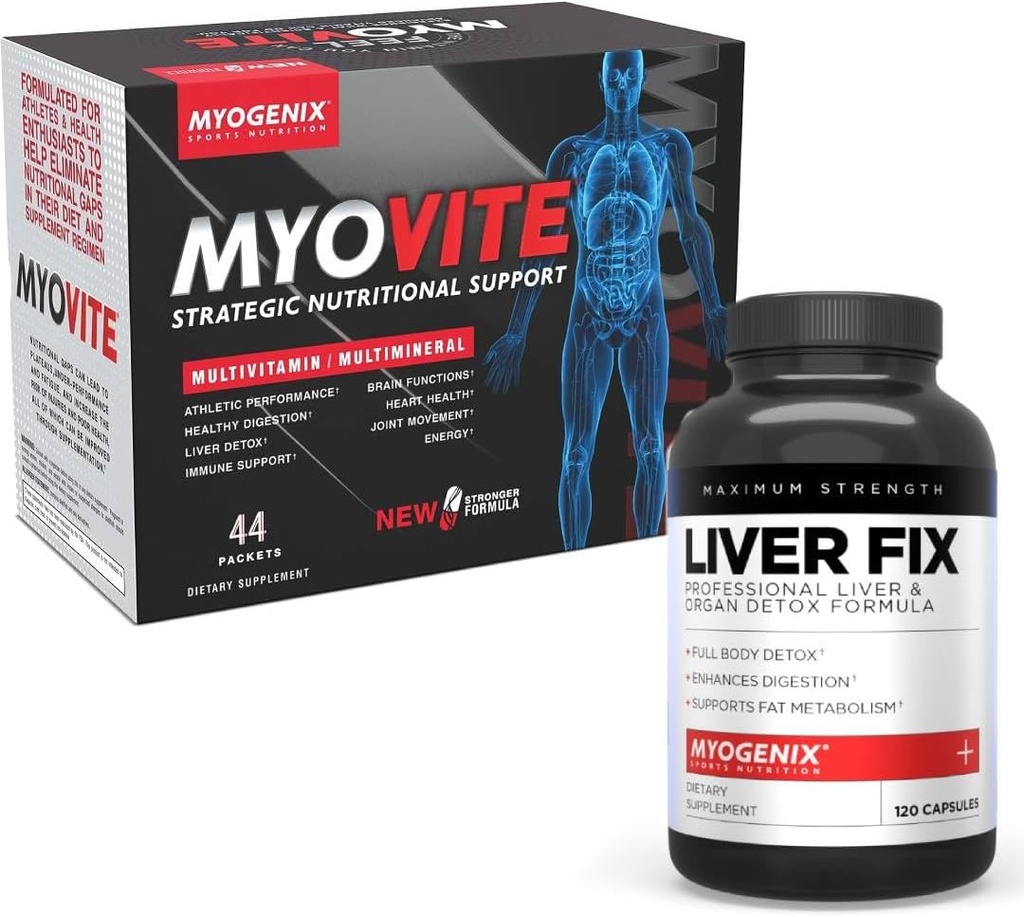 Myogenix Myovite Multivitamin & Liver Support Supplement Bundle – Advanced Daily Nutrition & Organ Support – Förderung von Energie, Detox und allgemeinem Wellness