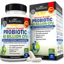 BioSchwartz Daily Probiotic Nutritional Supplement - 40 Billion CFU für Gut Health - Probiotika für Männer und Frauen - Verdauungsgesundheit mit Astragalus & Lactobacillus - Shelf Stable - 60 Count