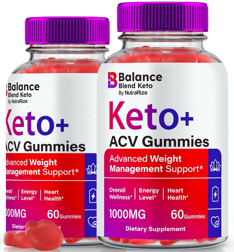 (2 Pack) Balance Blend Keto ACV Gummies, Premium Weight Loss Blend Complex, Keto + Apple Cider Essig, Alle natürlichen ACV Keto Formel, Offizielle BalanceBlend Keto Plus ACV Gomitas Review (120 Gummi)