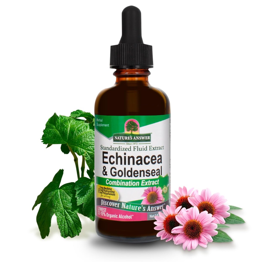 Natur Antwort Echinacea & Goldenseal mit Bio Alkohol, 2-Fluid Unzen