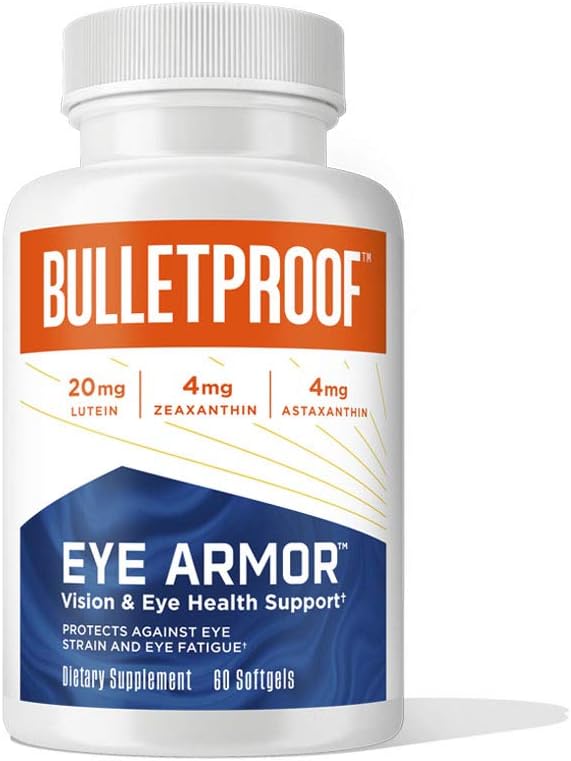 Bulletproof Eye Armor Supplement Softgels, 60 Zähler, Ergänzung für Augengesundheit und blauen Lichtschutz