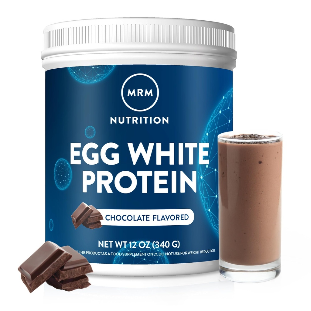 MRM Nutrition Egg White Protein | Chocolate Flavored | 23g fettfreies Protein | mit Verdauungsenzymen | Höchster biologischer Wert | Klinisch getestet | 10 Servicings