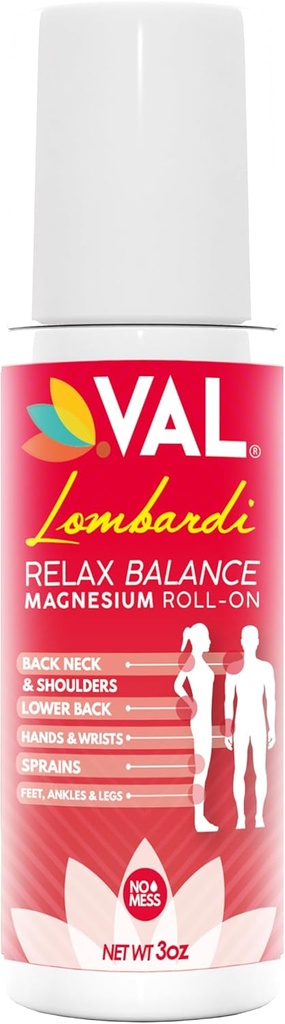 VAL Magnesium Roll-On für Gelenk & Muskel-Relief | Fast-Acting Zechstein Magnesium mit Arnica, Menthol & Kräuter-Extrakte | Natürliche Schmerz-Relief | 3oz | Kein Mess, Nicht-Greasy