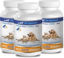 Dog Muscle Supplement - Pets Ultra Vitamins - for Dogs and Cats - Immune Health - Hair and Coat Benefits - Dog Calcium Chews - 270 Treats (3 Bottles)