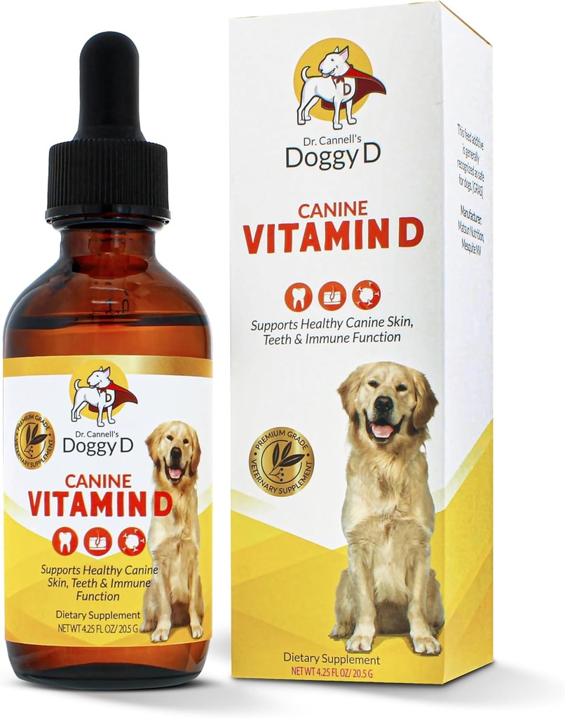 Doggyd Vitamin D3 Flüssigkeit für Hunde Katzen, 60mL, 60 Graf bei 1ml Dose