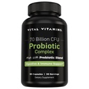 Vital Vitamins Probiotic Complex für Männer & Frauen - 70 Billion CFU - Hergestellt mit präbiotischen Blend - Verdauungs-, Gut-Gesundheit, & Immununterstützung - Leistungsstarke Mischung von 10 Stämmen - 30 Kapseln
