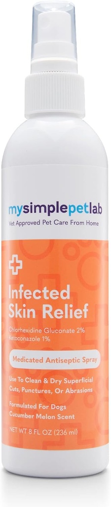 MySimplePetLab Ketoconazol & Chlorhexidin Hundespray, Hot Spot Behandlung, lindert Schnitte & Abrasionen, Saubere, Dries Haut schnell, mit Aloe, Vitamin E, Haut Relief Irritation Spray für Hunde