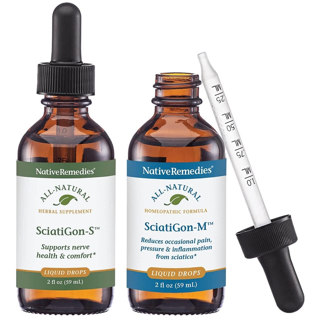 Native Heilmittel Komplette Sciatigon ComboPack - Alle natürlichen Kräuterergänzung hilft Druck auf die sciatische Nerve und natürliche homöopathische Remedy reduziert Schmerz, Cramping und Numbness