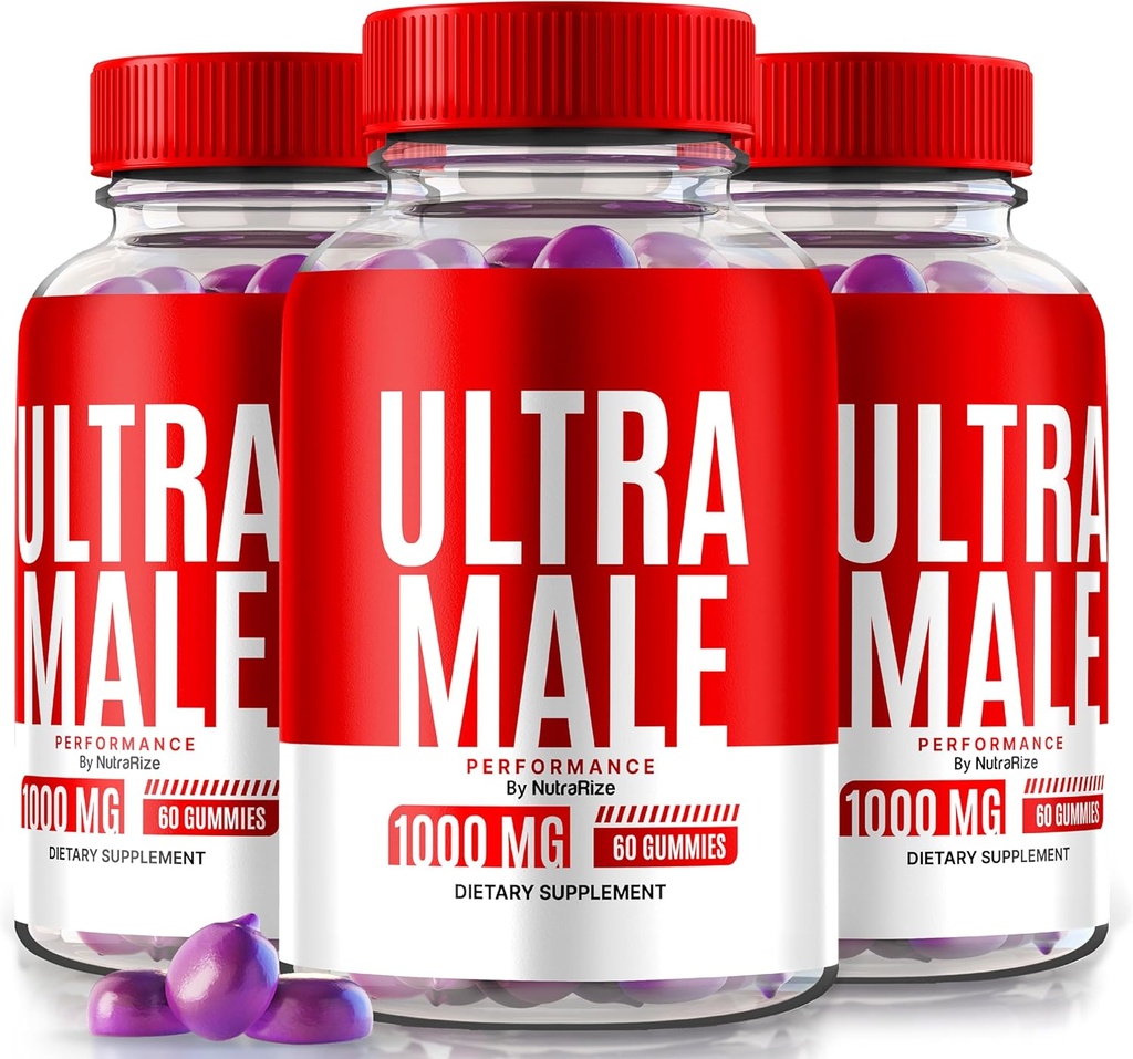 (3 Pack) Ultra Male Gummies, Ultra Male 1000 MG Gummy, Ultra Male Vitamin Gummies, All Natural Supplement to Boost Daily Performance and Overall Health, Official UltraMale Bewertungen (180 Gummis)