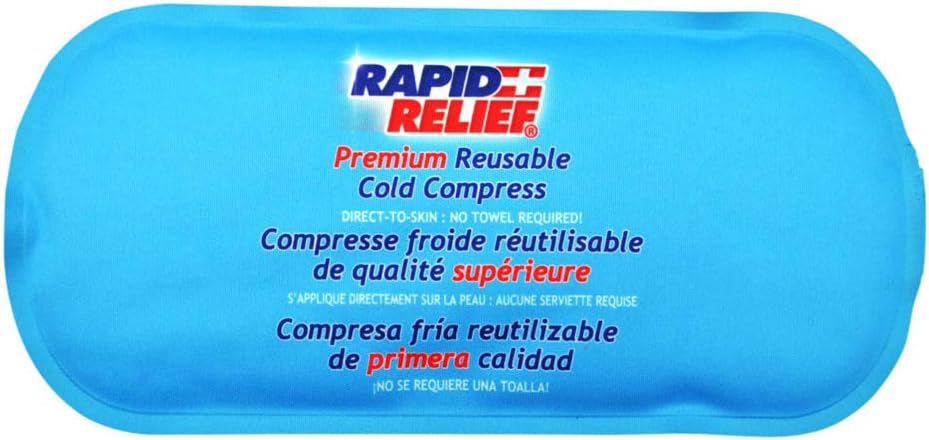 Schnelles Relief Wiederverwendbarer Gel Kaltkompressor - Weiches Stoff-Kaltpaket für Verletzungen, Erste Hilfe, Verstauchungen, Kopfschmerzen, Muskeln und Schmerzen Relief 5” x 11” Small