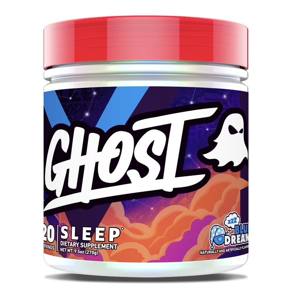 GHOST Schlaf Nahrungsergänzung, Blauer Traum - Erholung & Erholung mit Premium Zutaten einschließlich Melatonin, Colostrum & Ashwagandha – Unterstützt Schlafqualität - Glutenfrei & Zuckerfrei