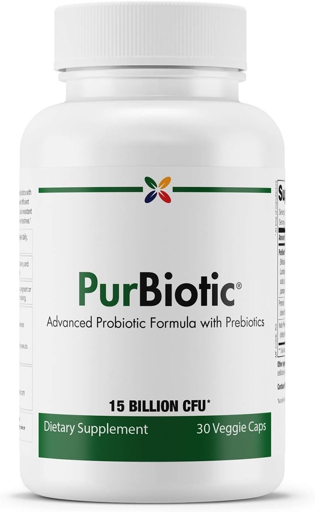 Jetzt aufhören - PurBiotic® 15 BILLION CFU (PROWPT) - Fortgeschrittene probiotische Formel mit Präbiotika - 30 Veggie Caps