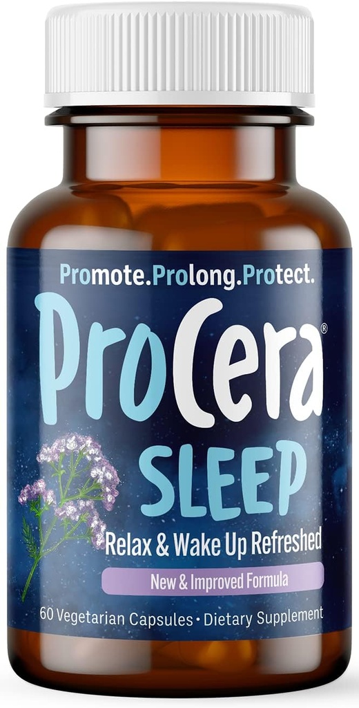 Procera Sleep - Wake Feeling Refreshed - Hilft die zirkadischen Zyklen zu regulieren - 7 Klinisch bewährte natürliche Inhaltsstoffe - Nicht Habit-Forming - Keine Nebenwirkungen - Theanine - Melatonin - Lemon Balm - 60 Count