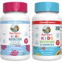 MaryRuth Organics Multivitamin (Strawberry) und Magnesium Calm Gummis (Hibiscus) für Kinder | Clean Label Project Verified® | Vitamins for Overall Wellness and Sleep| Vegan, Non-GMO, Gluten Free