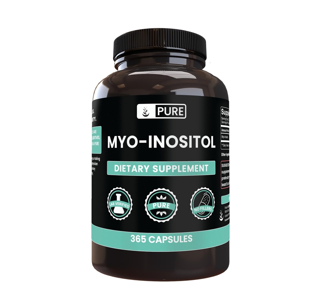Myo-Inositol (365 Kapseln) Kein Magnesium oder Reisfüller, Immer rein, Lab Verifiziert