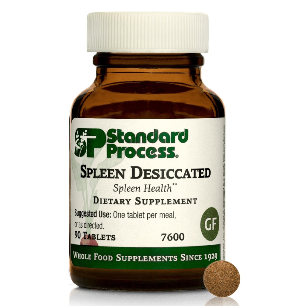 Standard Process Inc. Spleen Desiccated - Whole Food-Based Supplement to Support Health - Aid Healthy Immune System - with Proprietary Blend with Bovine & Ovine - 90 Tablets