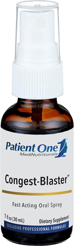 Patient One Congest-Blaster | Oral Spray Supplement für Fast-Acting Sinus und Nasal Support* | mit Echinacea, Knoblauch, Elderberry und mehr | 1 fl oz