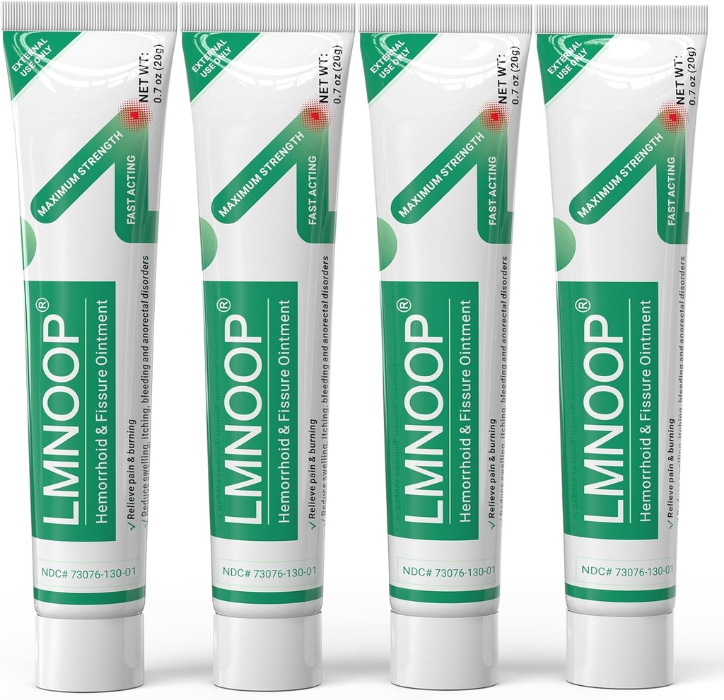 Hämorrhoid-Behandlung Salbe, maximale Festigkeits-Behandlung und schnelles Relief für Schmerzen, Juckreiz, Brennen, Schwellen, Fissure, Bluten, Unglück, lang anhaltende innere und äußere Hämorrhoidencreme(4-Pack)