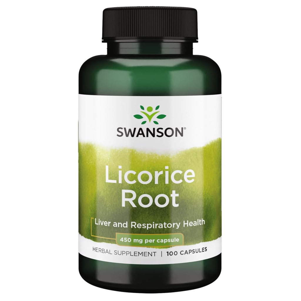 Swanson Premium Marke Licorice Root 450 Milligramme 100 Kapseln