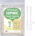 Größe 2 Leere Vegan Kapseln mit 2 Micro Spoons - 100 Zähler leere vegetarische Kapsel - Pillen Kapseln für Pulver Ergänzungen