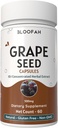 Grape Seed Capsules 500mg | 10:1 Konzentrierter Extrakt | Natürliche Kräuterergänzung | Non-GMO, Glutenfreies | Grape Seed Powder for Daily Wellness (60 Count (Pack of 1))