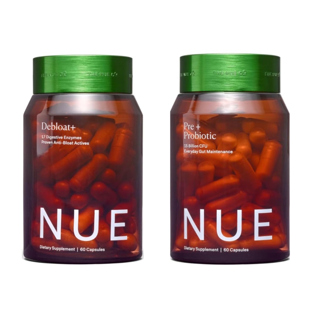 Die Nue Co. (Debloat + (Prebiotic + Probiotic) Gut Health Supplements Regimen