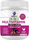15-in-1 postnatale Vitamine für Hunde - Verbessert Erholung, unterstützt Gelenke Gesundheit, Haut und Mantel Pflege - Probiotics & Multivitamine für Nursing Dogs - 120 Chewable Chicken Flavor Tabletten