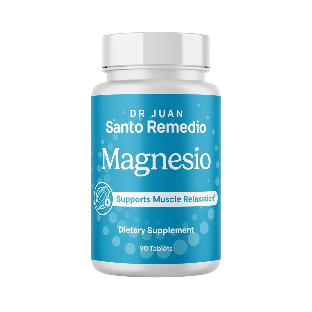 Santo Remedio Magnesium, unterstützt Muskelentspannung, Nahrungsergänzungsmittel, Magnesium Citrat 300 mg, keine künstlichen Aromen, keine künstlichen Farben, 90 Tabletten (90 Servierungen)