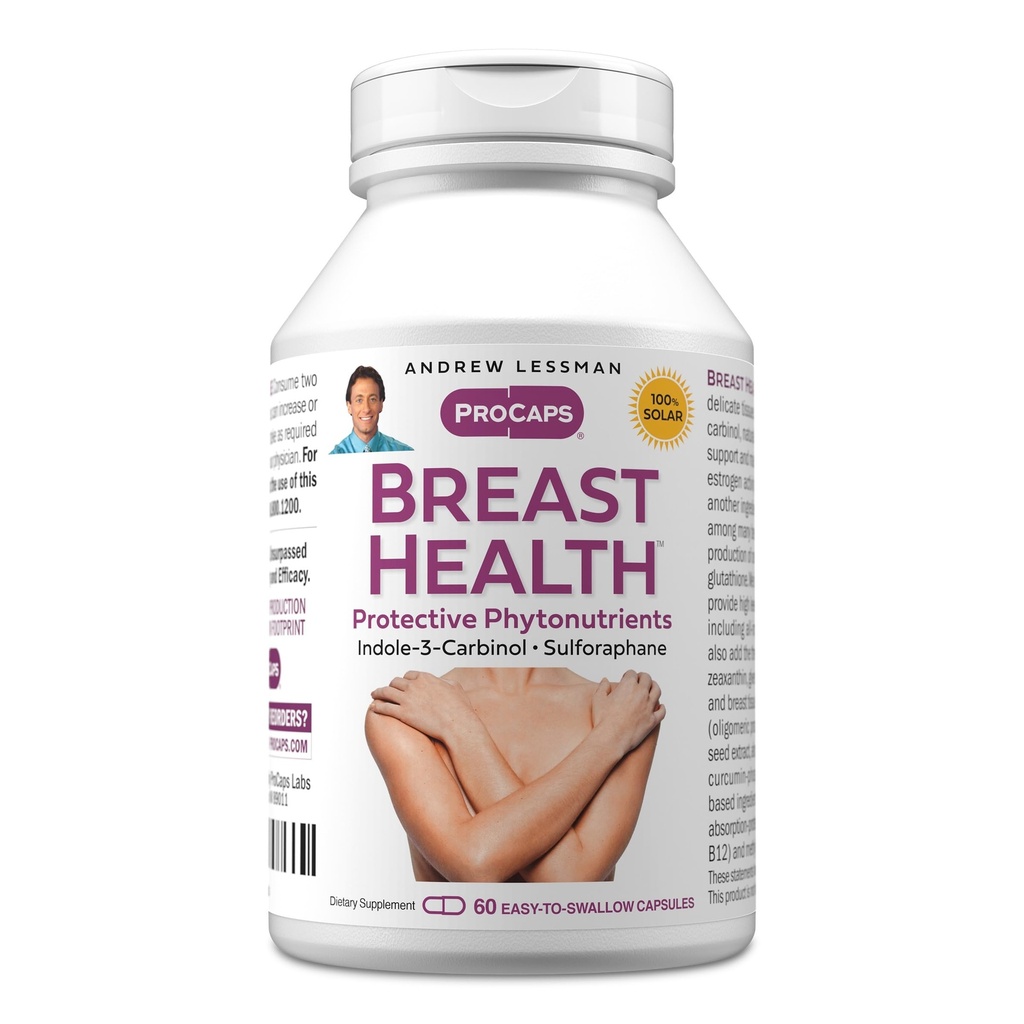 ANDREW LESSMAN Brust-Gesundheit 60 Kapseln - Bietet Schutz-Verbindungen für die natürliche Unterstützung der köstlichen Gewebe der Brust, mit Indole-3-Carbinol, Sulforaphane, Green Tea Extract, und mehr