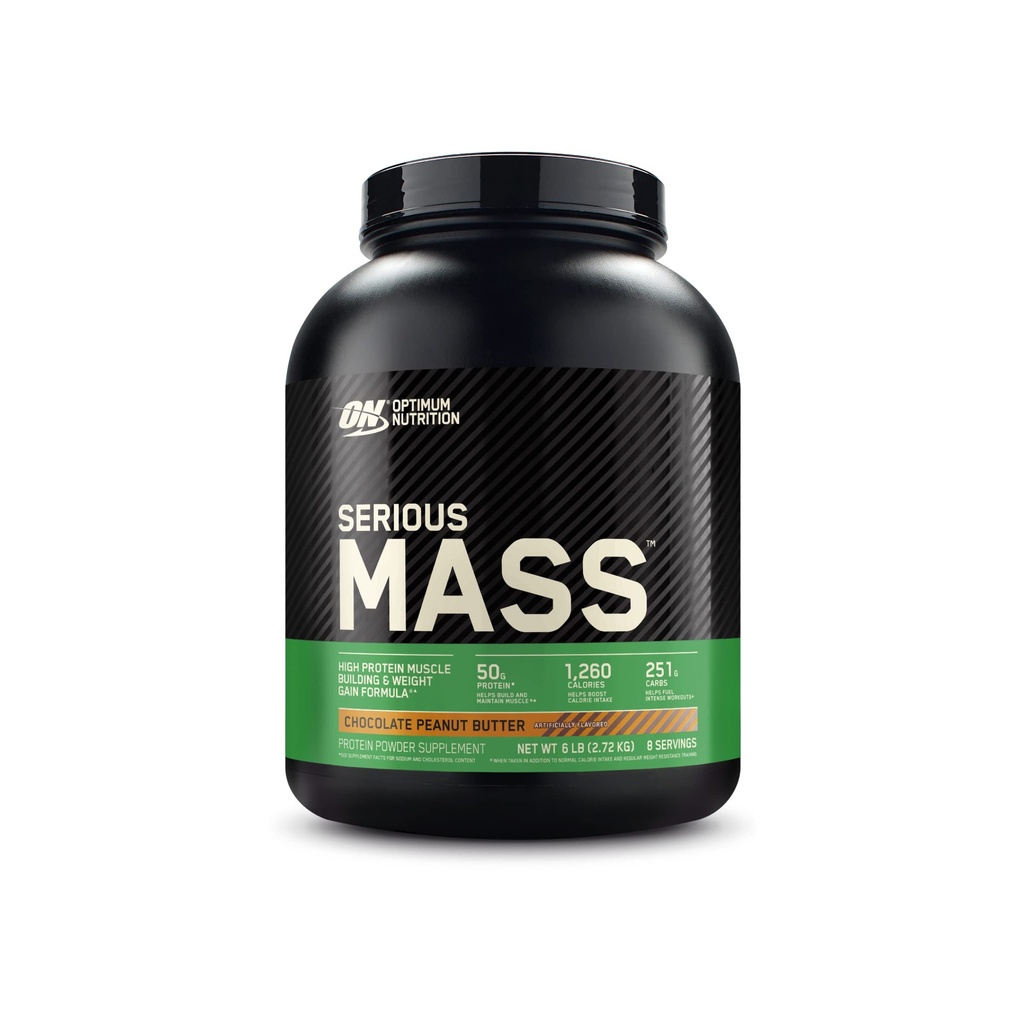 Optimum Nutrition Serious Maß, Weight Gainer Protein Powder, Masse Gainer, Vitamin C und Zink für Immununterstützung, Kreatin, Schokoladen-Peanut Butter, 6 Pfund (Packaging May Vary)