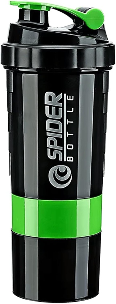 5 In 1 Protein Shaker Bottle - Professionelle Serie Shaker Bottle für Protein Shakes And Pre Workout Gym Bottle,With Powder Storage,Pill Tray,Mixing Ball,Shakes Cup (grün)