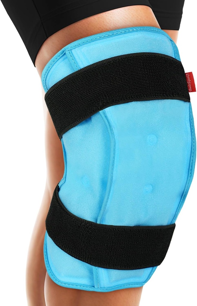 Comfytemp 3D Knee Ice Pack Wrap for Injury Reusable Gel, FSA Eligible, Knee Cold Pack Brace Physical Therapy for Meniscus Tear, Leg Pain, Replacement, Arthritis, Muscle Recovery, Surgery Get Well Gift