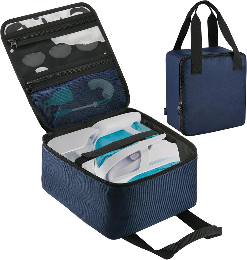 Beautyflier Nose Cleaner Aufbewahrungstasche, Reisesicherheits-Gehäuse für Navage Nasal Bewässerungssystem, Countertop Caddy Portable Neti Pot Carrying Case, Schutz Nasenreiniger Tasche mit Griffband (nur)