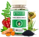 Stärke & Gewürze Haar, Haut & Nägel 100% natürliche Ergänzung – 20 Zutaten w Biotin Selen & Zink - 60 Vegan UK Made 1000mg Kapseln