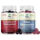 Bundle of Natural Cranberry Gummies für Damen und Herren und extra Stärke Zink für Erwachsene - Extra Strength Delicious Antioxidant Cranberry Chews - Kaubare Zink Citrate 50mg Immunität