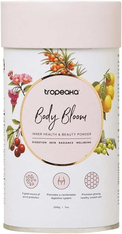 Tropeaka Body Bloom - Superfood Beauty Supplement, unterstützt Collagen Production für Glowing Skin, Haar & Nägel, Prebiotic & Probiotics, Vegan, Dairy Free, Glutenfrei, Non-GMO, 18oz (28 Servierungen)