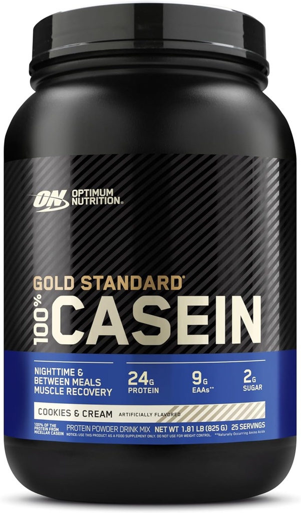 Optimum Nutrition Gold Standard 100% Micellar Casein Protein Powder, Slow Digesting, Hilft, halten Sie vollständig, Overnight Muskel Erholung, Cookies und Creme, 1.81 Pfund (Verpackung Mai Vary)