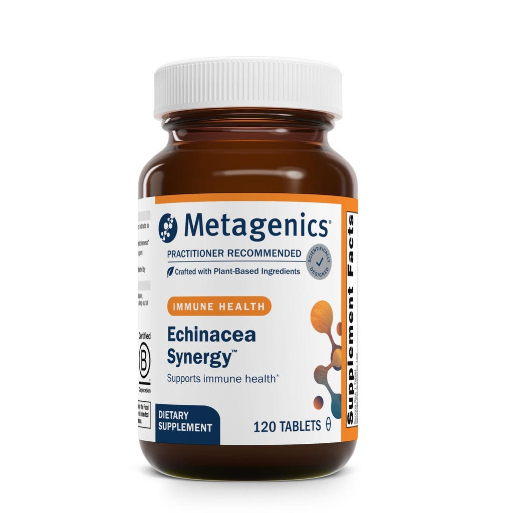 Metagenics Echinacea Synergy - Herbal Immununterstützung mit Echinacea, Perilla Seed, Licorice, Ginger & Vitamin C - Unterstützt Respiratory & Allergy Relief - Vegetarisch - cGMP Certified - 120 Tabletten