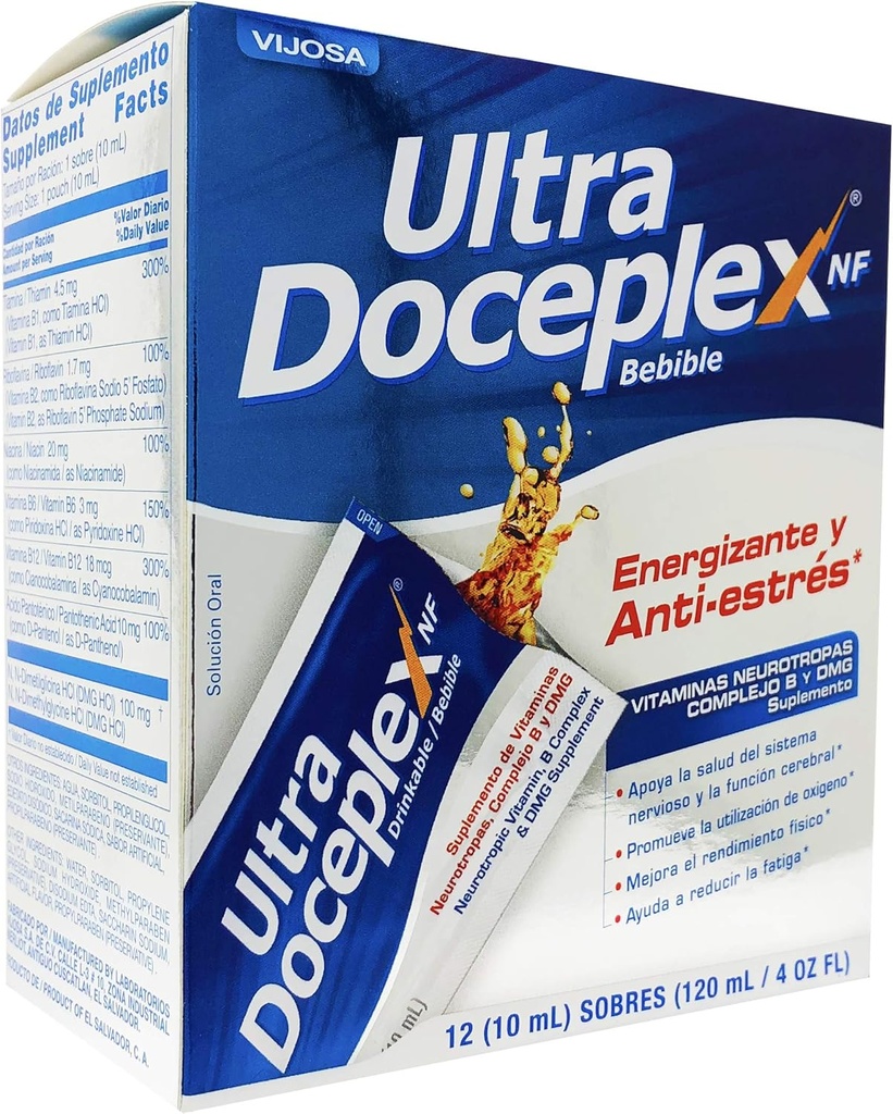 Ultra Doceplex Energy Pouches - Leistungsstarker B-Komplex in einem Pouch -flüssig, 12 Pouches