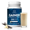 MRM Nutrition Gainer Protein mit Probiotics + Postbiotics | Vanilla Flavored | 25g Protein | Whey Konzentrat + Isolate + micellar Casein| langsam + Schnelle Verdauung| mit Verdauungsenzymen | 18 Servierungen