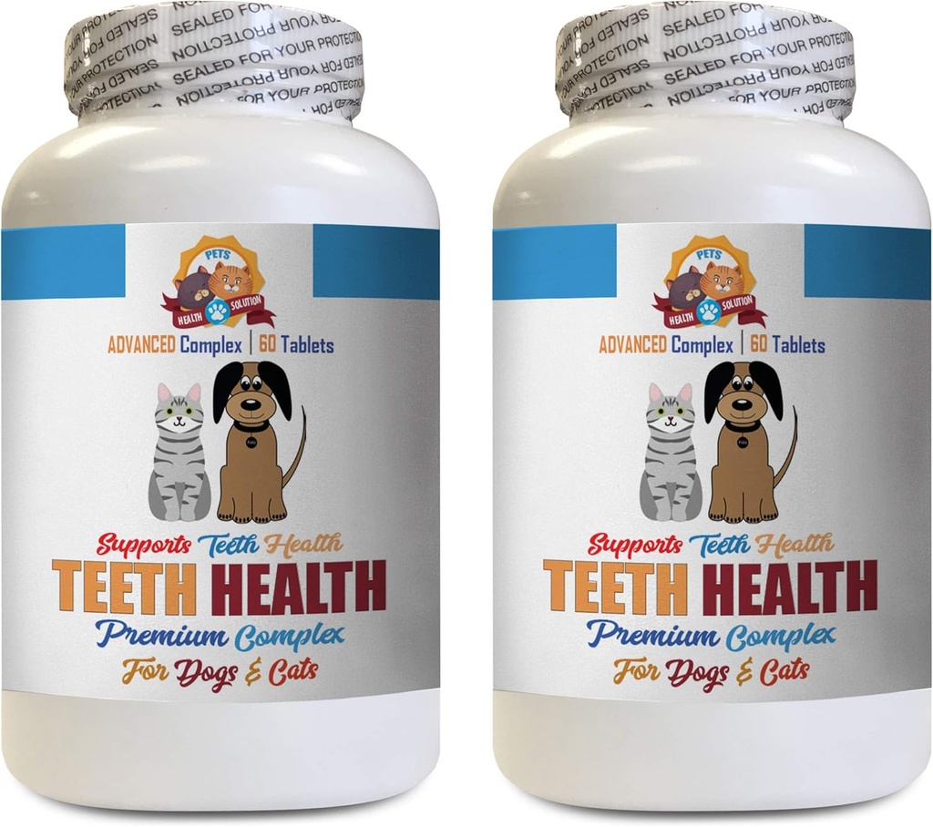 Bad Breath Treats für Hunde - Haustiere Premium Zähne Gesundheit für Hunde und Katzen - Oral Gum Teeth Complex Support - Dog Mineral Supplement - 120 Tabletten (2 Flaschen)
