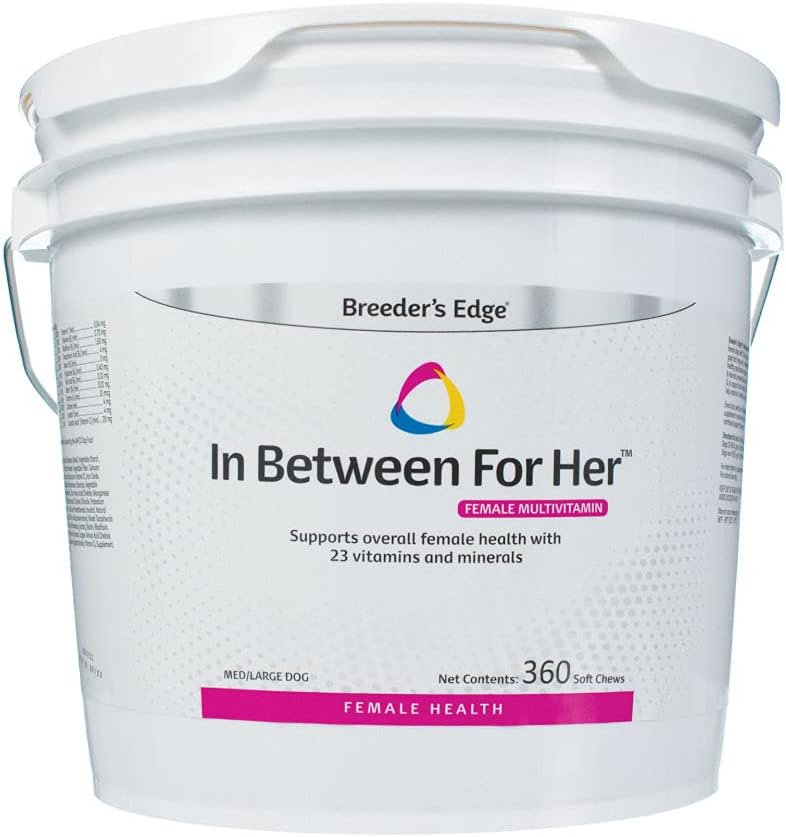 Breeder's Edge in Between for Her, Daily Multivitamin for Breeding Dogs and Cats, Fills Nutritional Gaps, und unterstützt Mütter zwischen Zucht, 360 ct Medium & Large Dog
