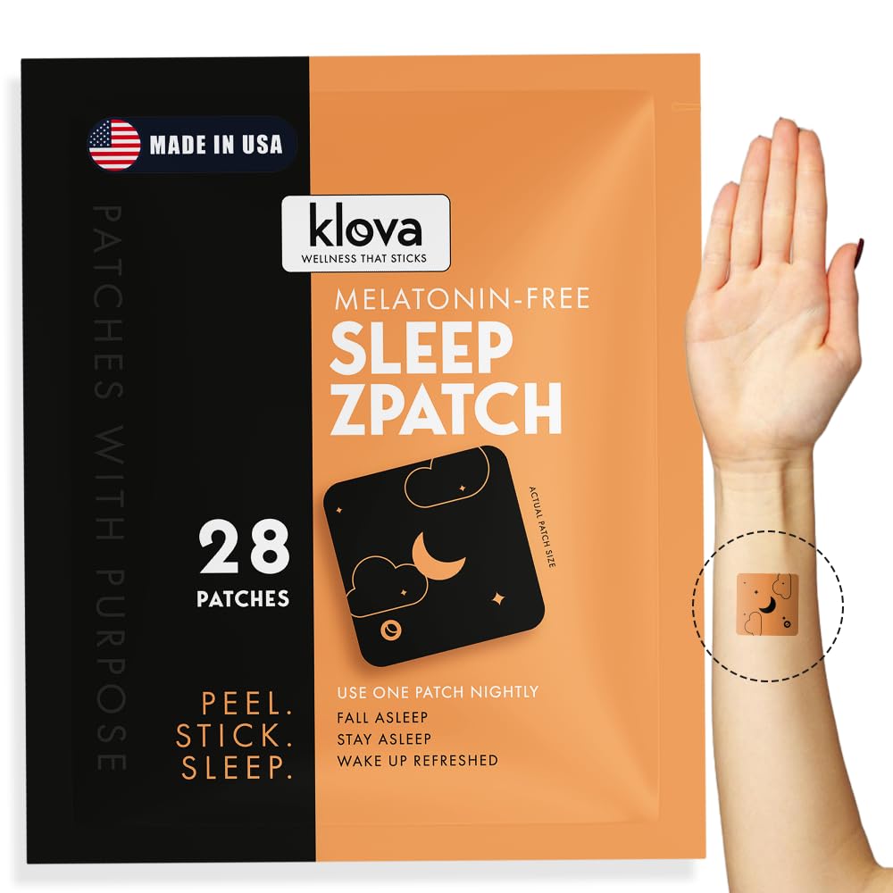 Klova Melatonin-Free Sleep Patches für Erwachsene | Natural Sleep Aid with Ashwagandha, Valerian, GABA & L-Theanine | Fall Asleep Faster, Bleiben Sie schlafen länger &amp; Wake Refreshed | 28 Patches