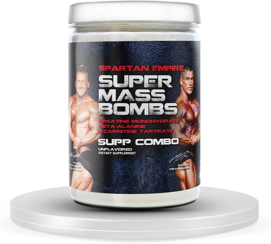 PrometheuzHealth Super Maß Bombs Workout Muscle Builder mit Kreatin, Beta-Alanin, L Carnitine Tartrate - Daily Muscle Building & Recovery Supplement – 45 Servierungen