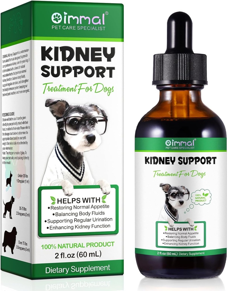 Leber Unterstützung für Hunde, Leber und Nieren Unterstützung für Hunde mit natürlichem Kräuterextrakt hilft Balance Hunde Leber & Nieren Gesundheit, Pet Supplement - Leber Unterstützung Tropfen zu verbessern Hund Energie - 2 fl.oz