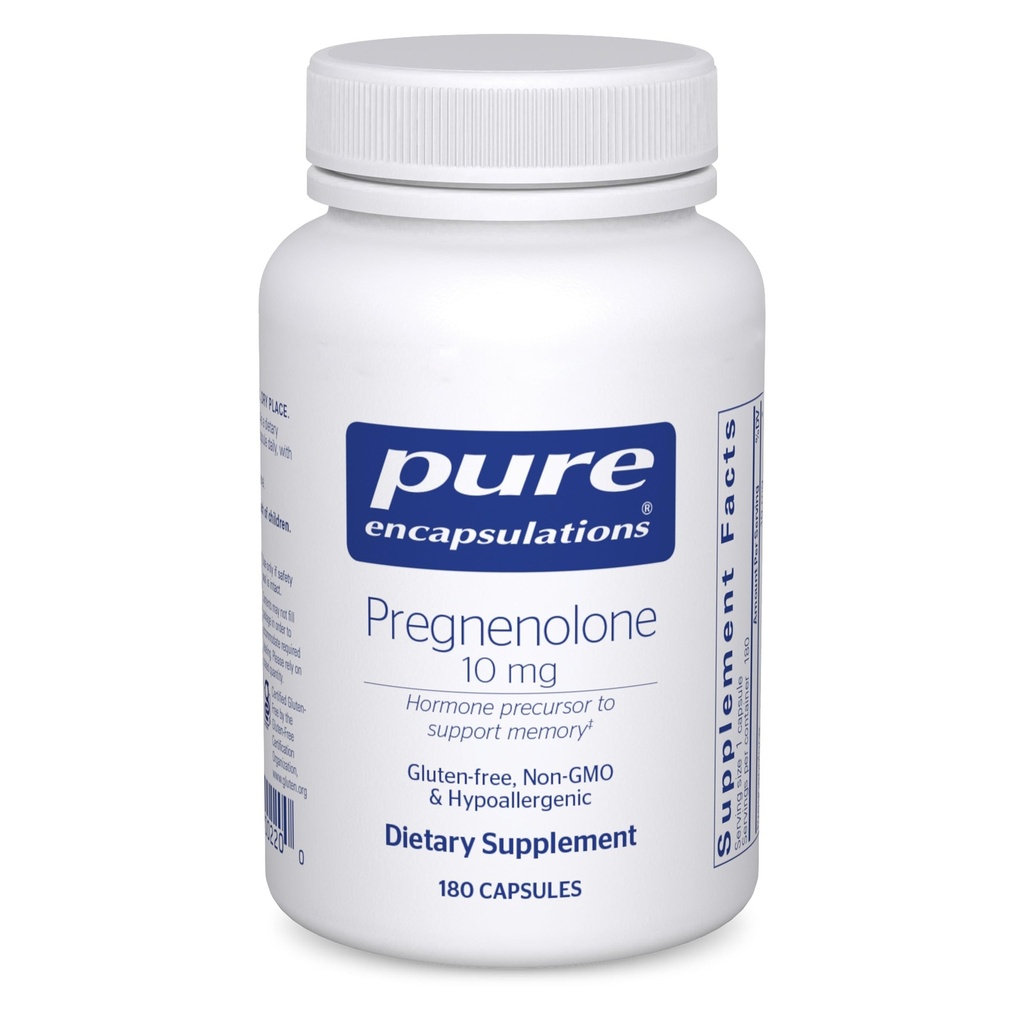 Pure Encapsulations Pregnenolone 10 mg - Support Memory & Hormone Balance* - Hormone Precursor - Gluten Free & Non-GMO - 180 Capsules