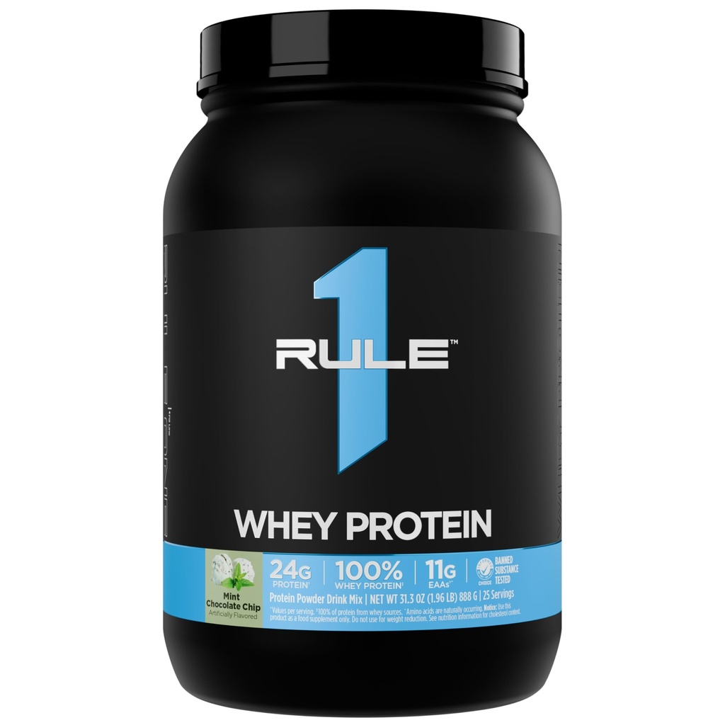 Regel 1 Whey Protein – 24g Fast-Acting Protein aus All-Whey-Quellen mit natürlich vorkommenden EAAs & BCAAs für Workout Recovery oder jederzeit Verwendung (2 Pfund*, Mint Chocolate Chip)