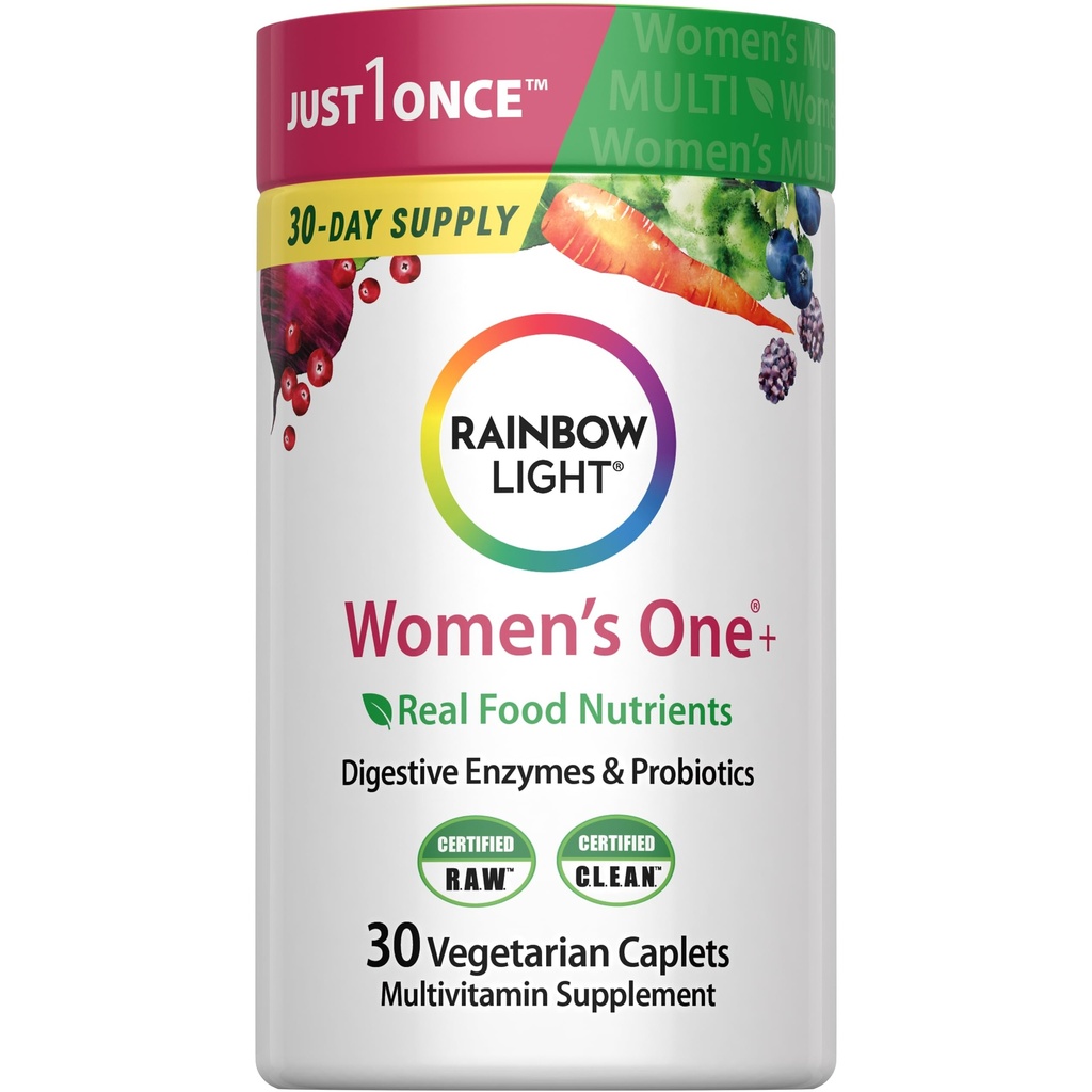 Rainbow Light Womens One High-Potency Daily Multivitamin, Womens Multivitamin bietet hochwirksame Immununterstützung, mit Vitamin C, Biotin und Ashwagandha, Vegetarisch, 30 Count